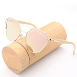 HDCRAFTER Cat Eye Bamboo Sunglasses