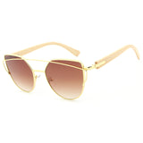 HDCRAFTER Cat Eye Bamboo Sunglasses